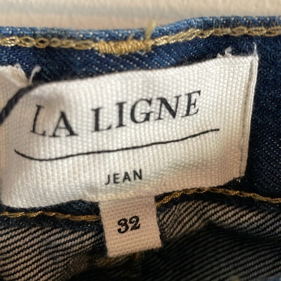 La Ligne Molly‎ High Rise Straight Jeans Women’s Size 32 Benjamin Blue Sample - Picture 9 of 13